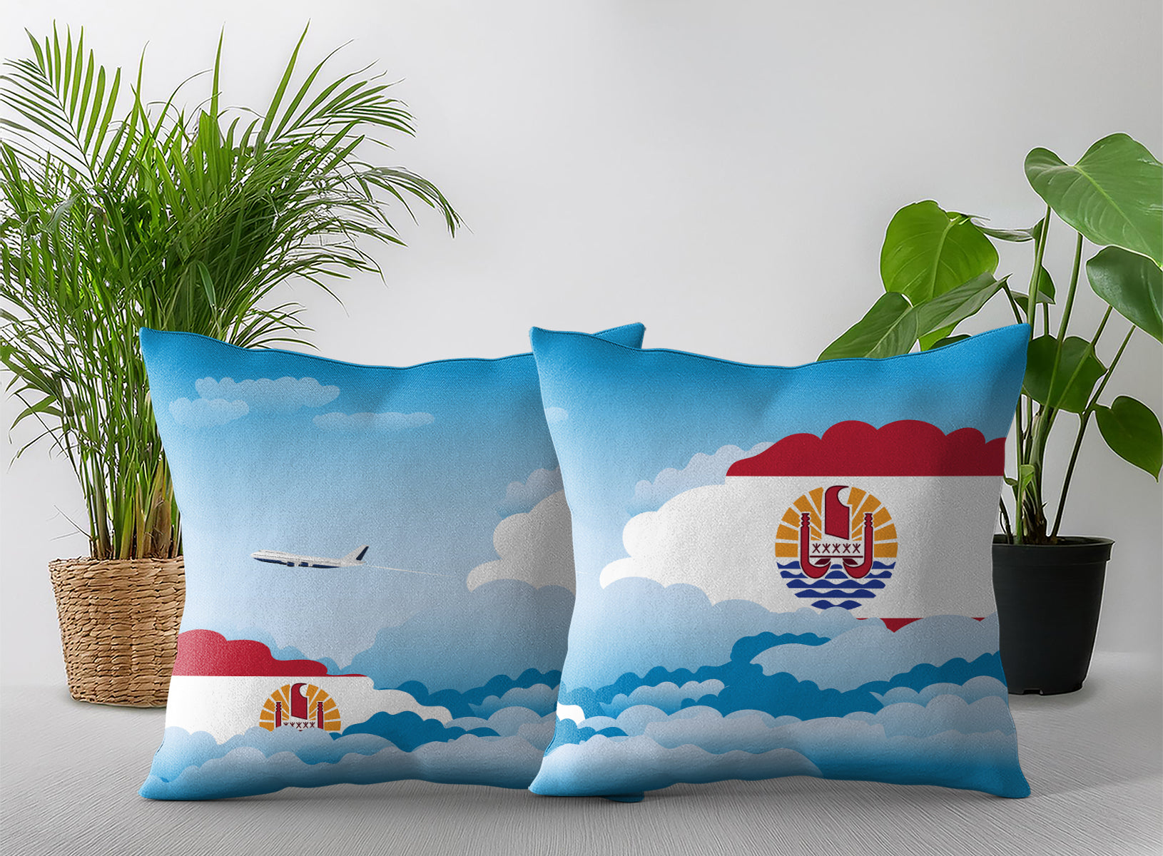 French Polynesia Day Clouds Pillow Case