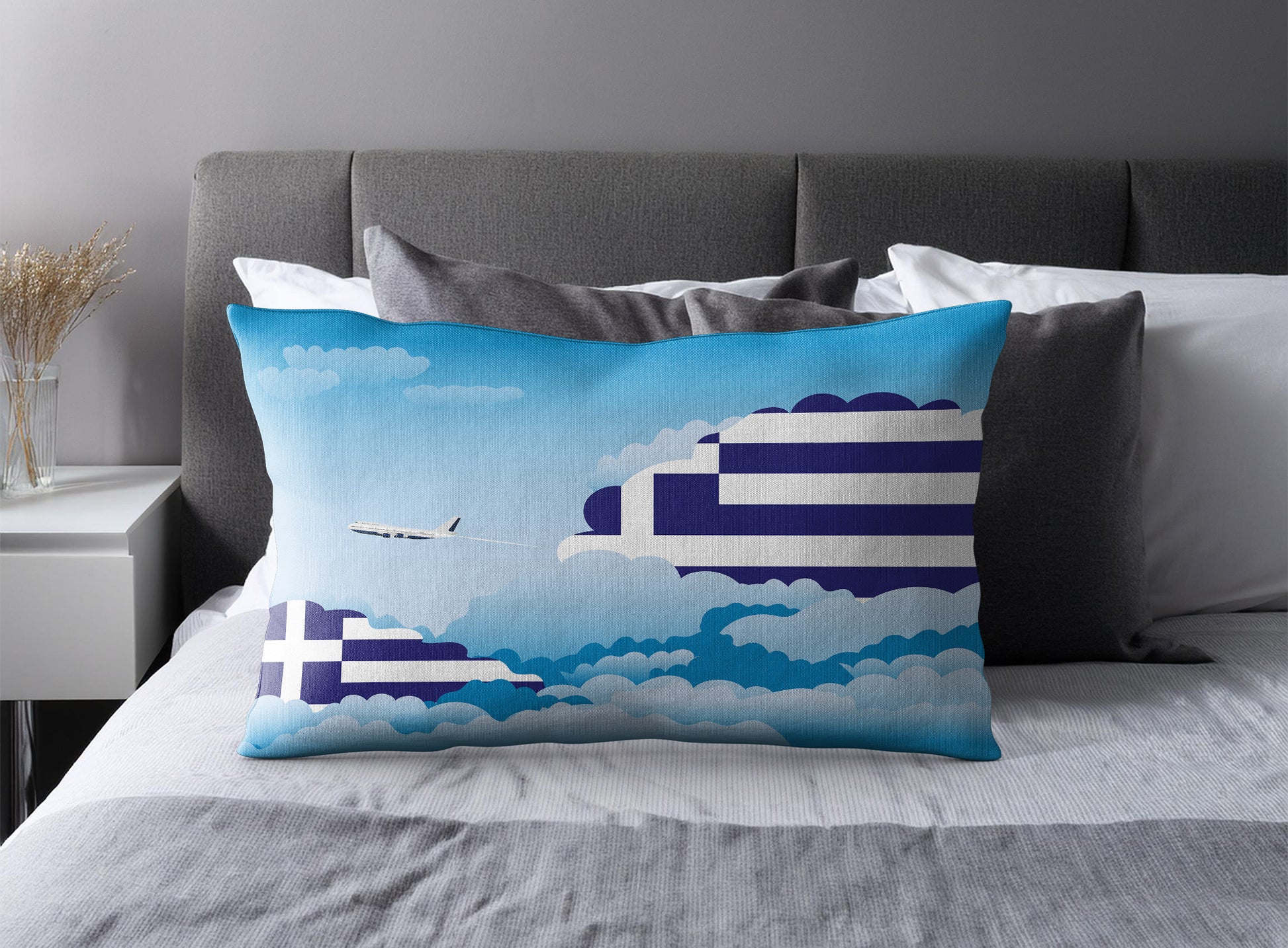 Greece Day Clouds Pillow Case