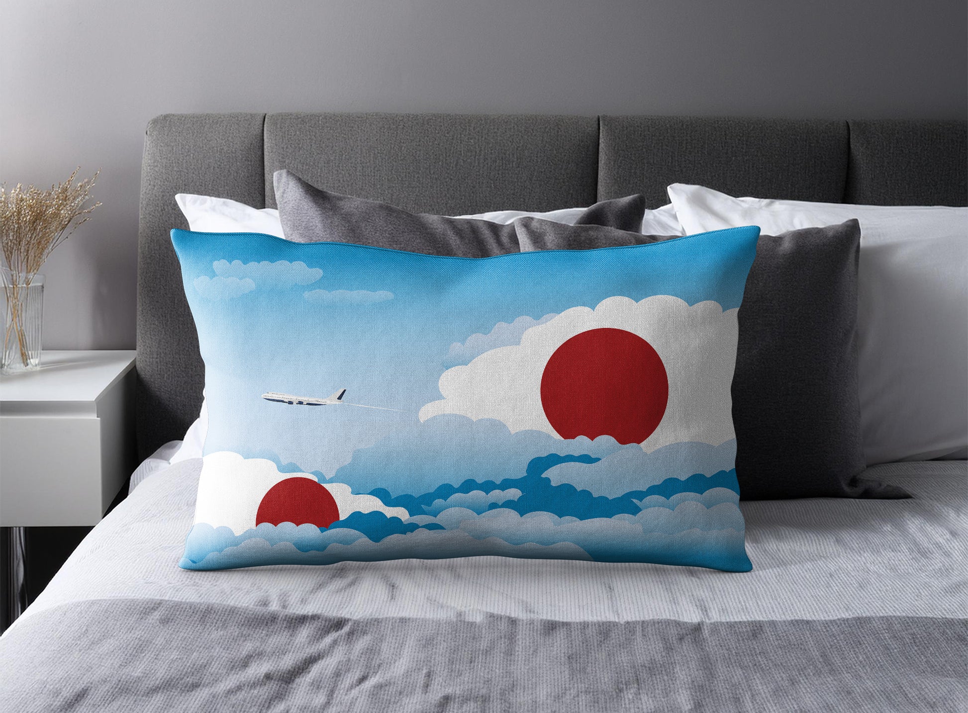 Japan Day Clouds Pillow Case