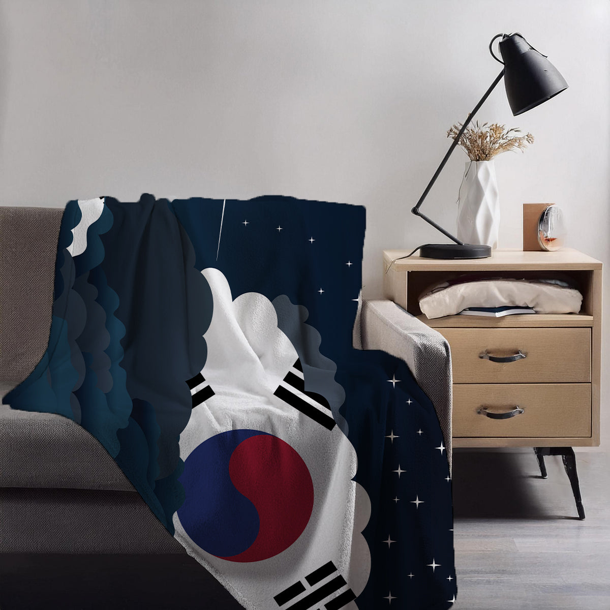 Korea South Night Clouds Blanket Throw