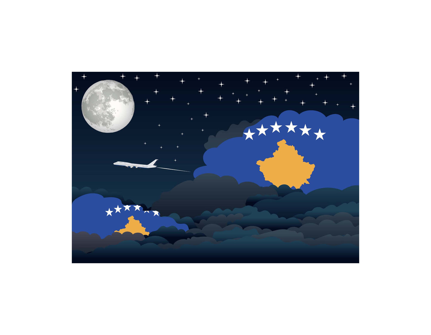 Kosovo Night Clouds Blanket Throw