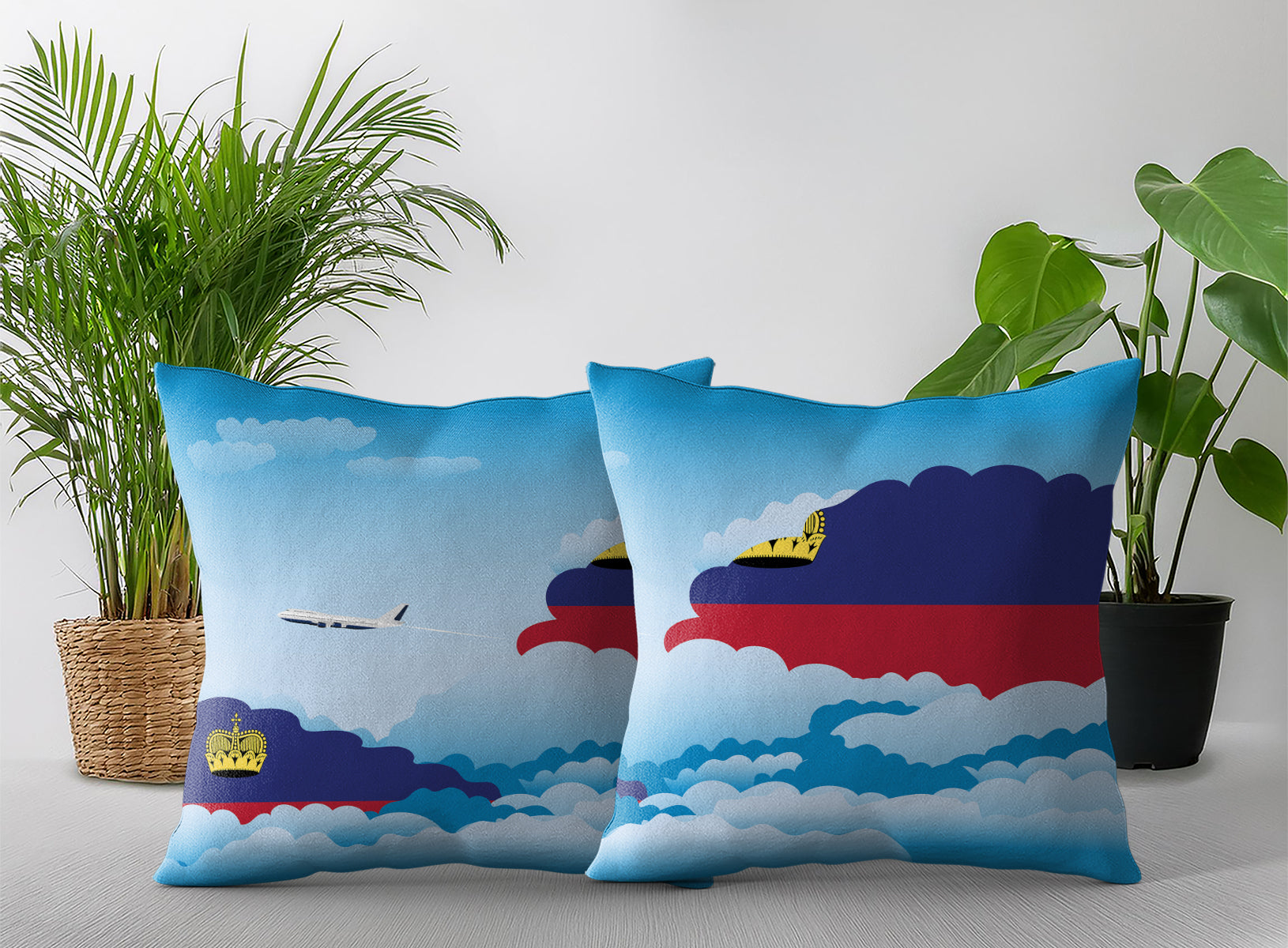 Liechtenstein Day Clouds Pillow Case