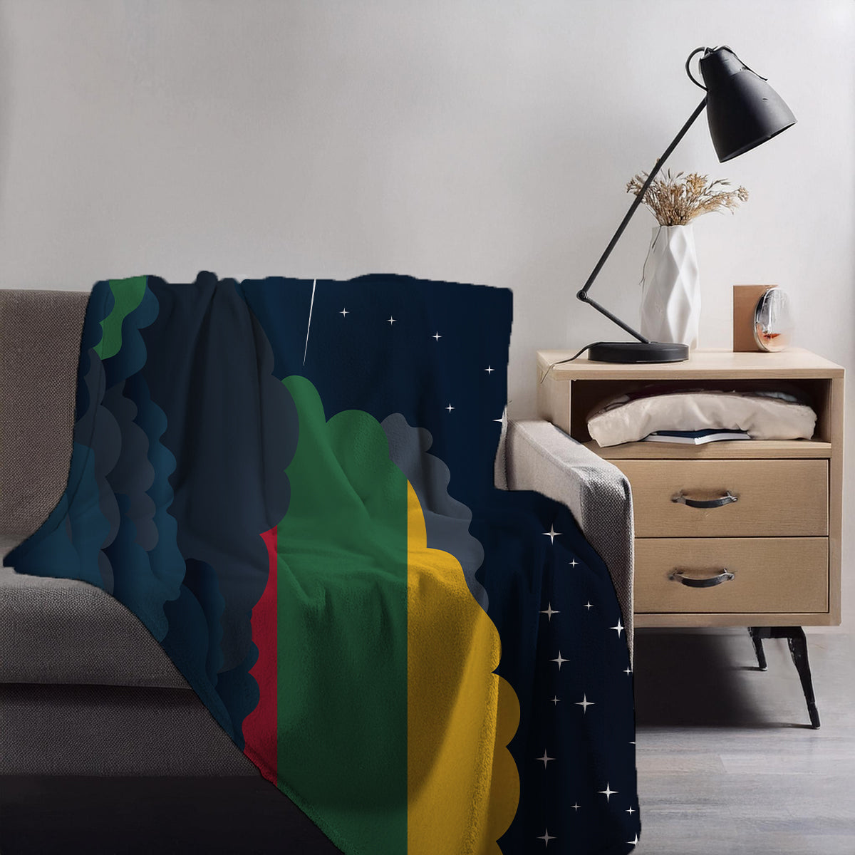 Lithuania Night Clouds Blanket Throw