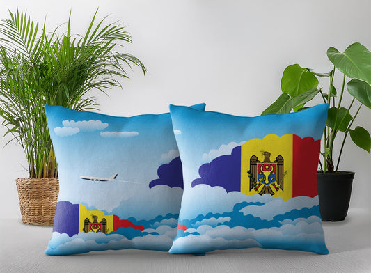 Moldova Day Clouds Pillow Case