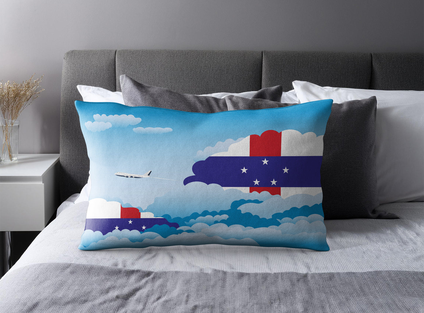 Netherlands Antilles Day Clouds Pillow Case