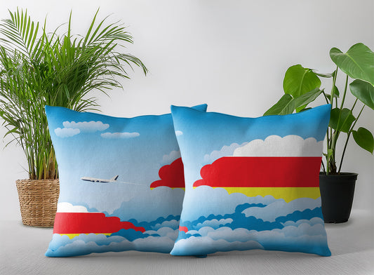 North Ossetia Day Clouds Pillow Case