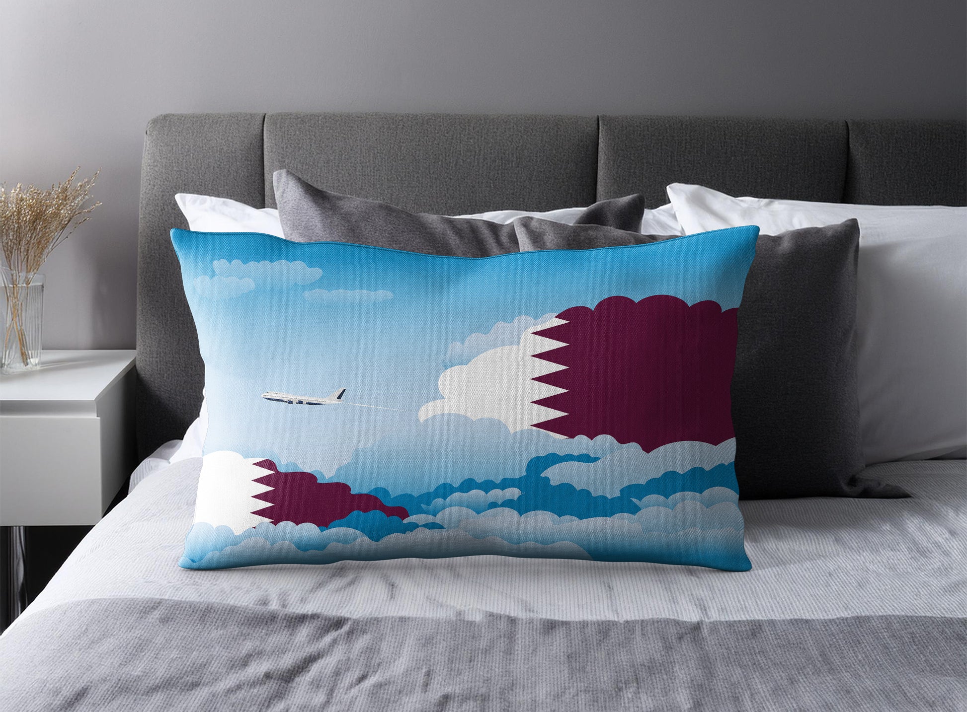 Qatar Day Clouds Pillow Case