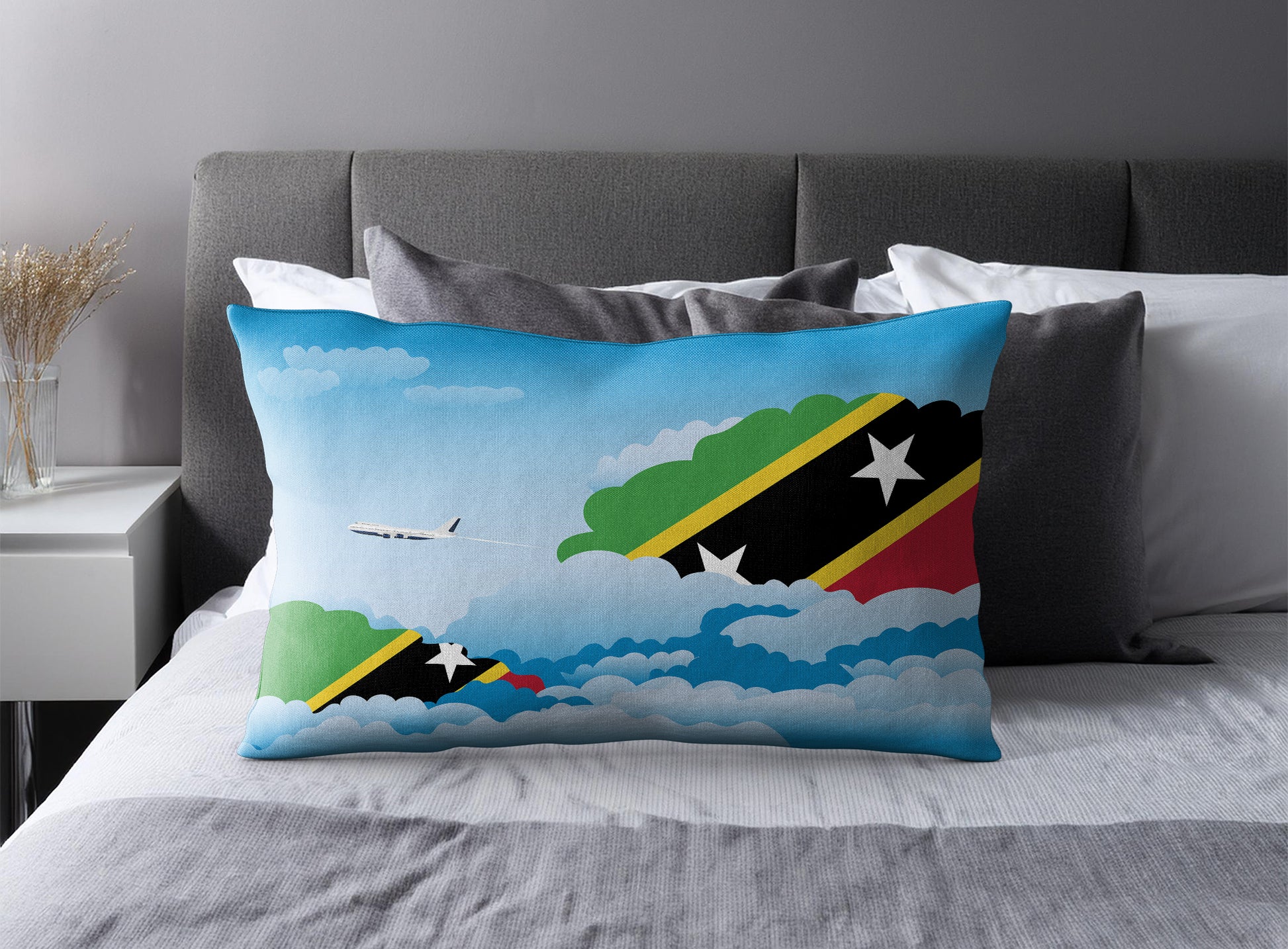 Saint Kitts and Nevis Day Clouds Pillow Case