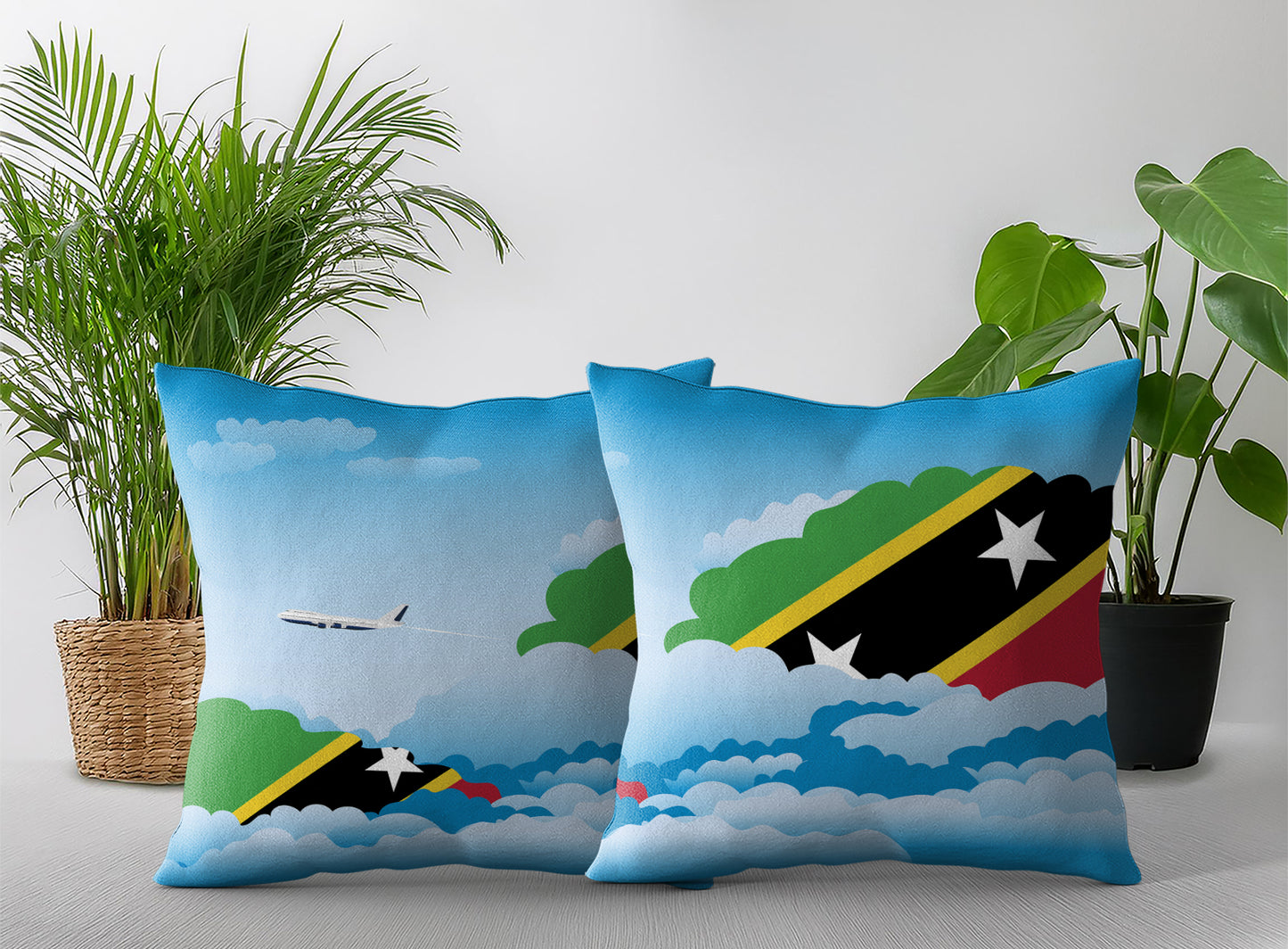 Saint Kitts and Nevis Day Clouds Pillow Case