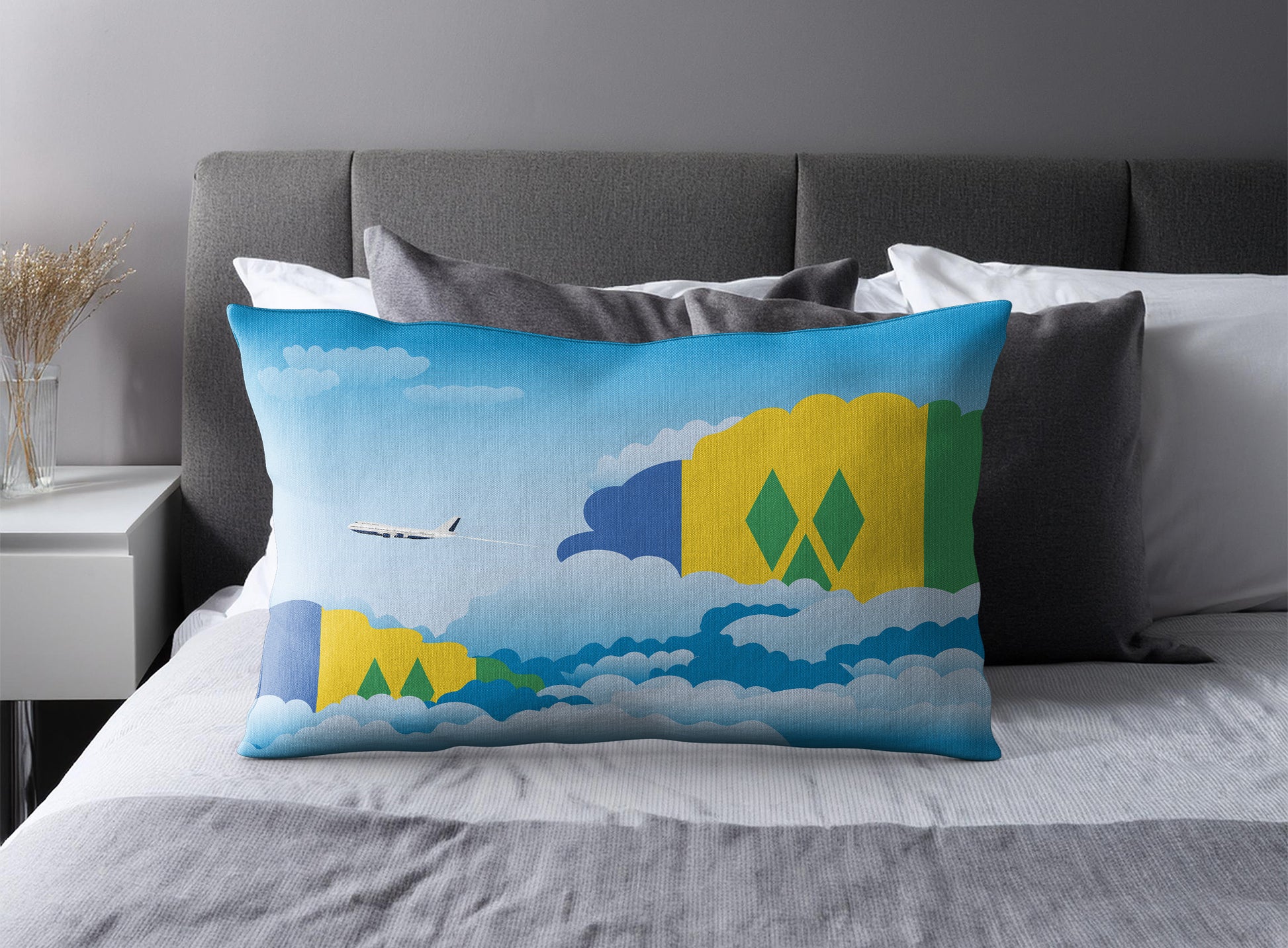 Saint Vincent and the Grenadines Day Clouds Pillow Case