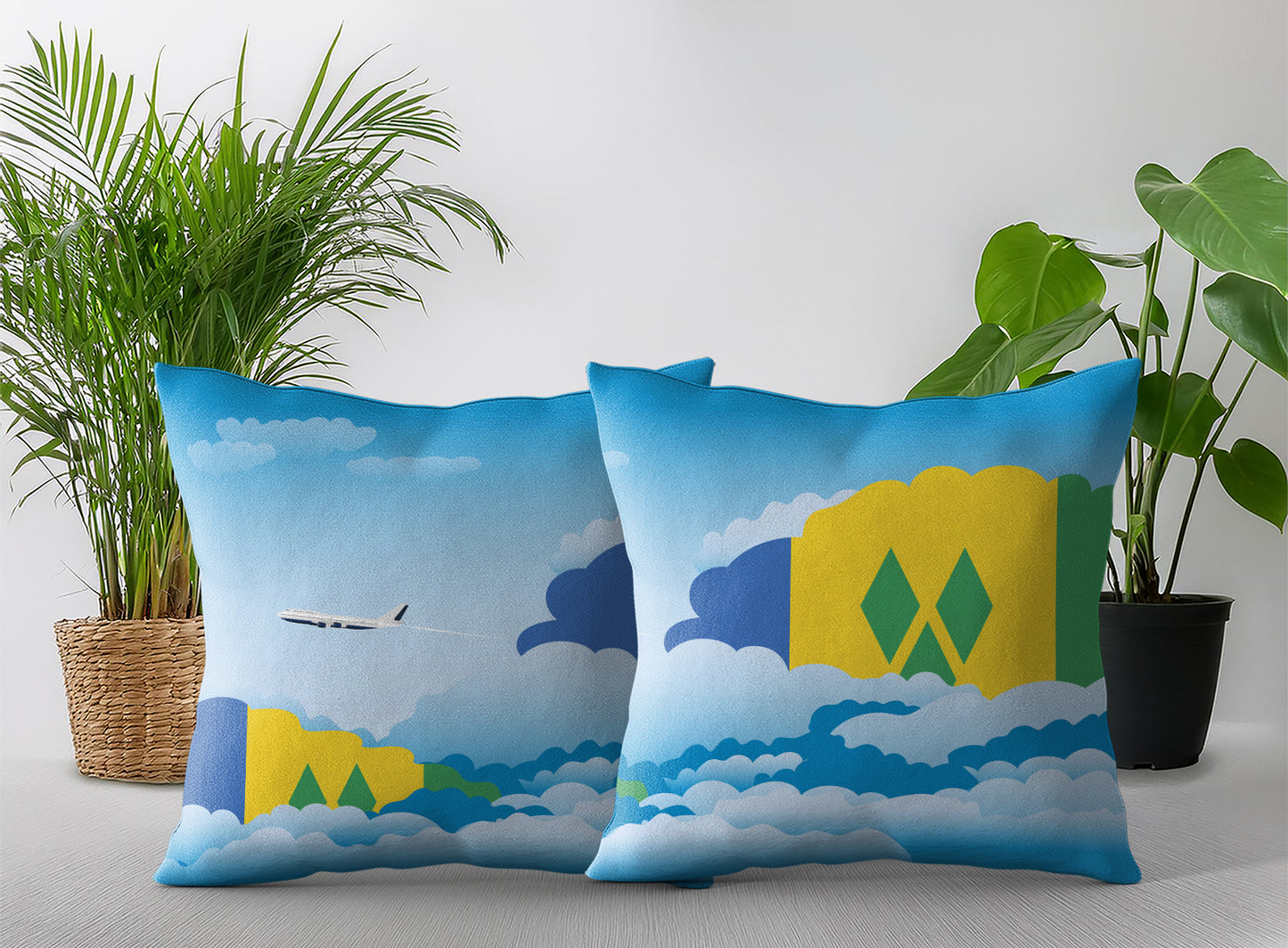 Saint Vincent and the Grenadines Day Clouds Pillow Case