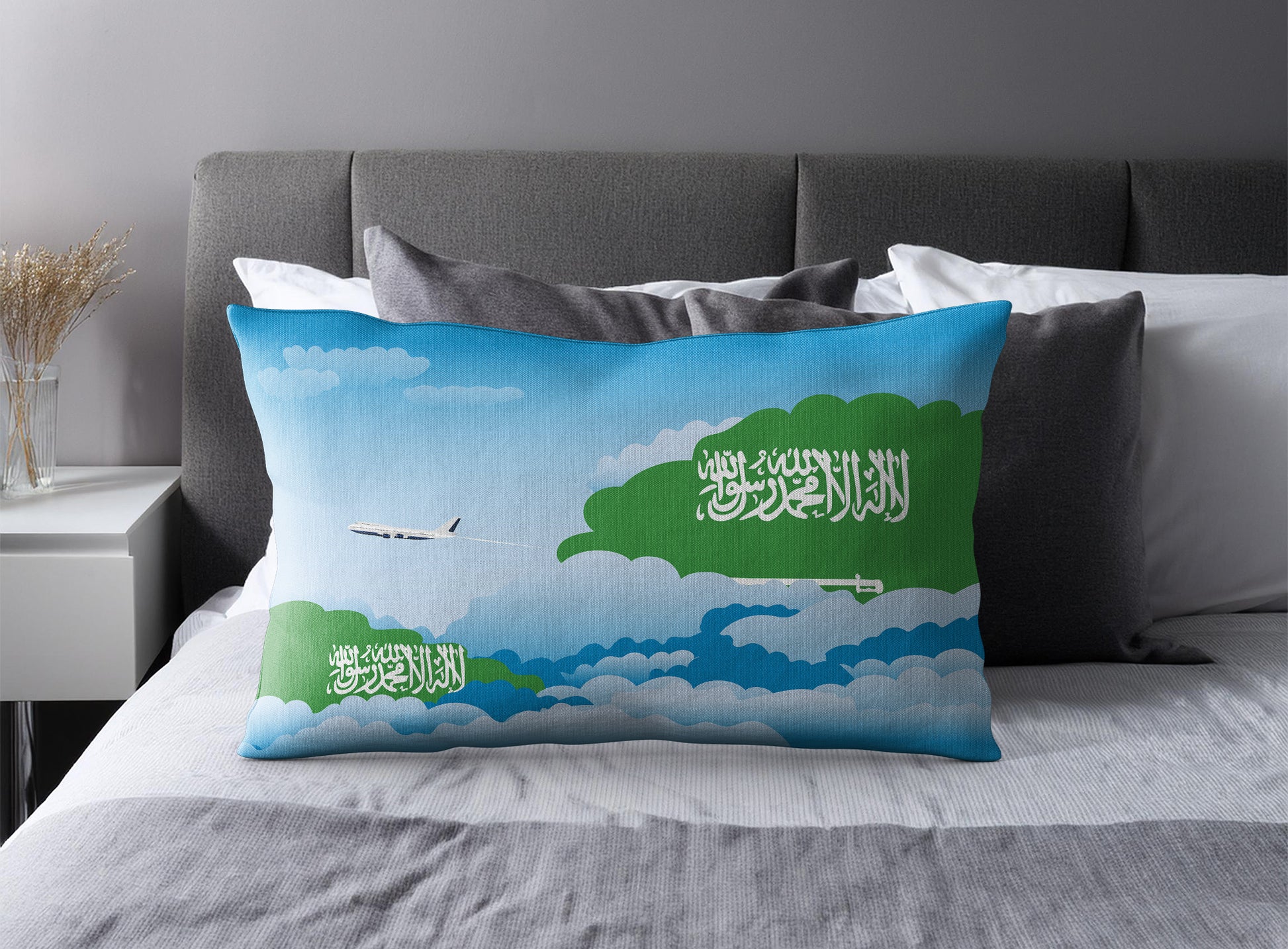 Saudi Arabia Day Clouds Pillow Case