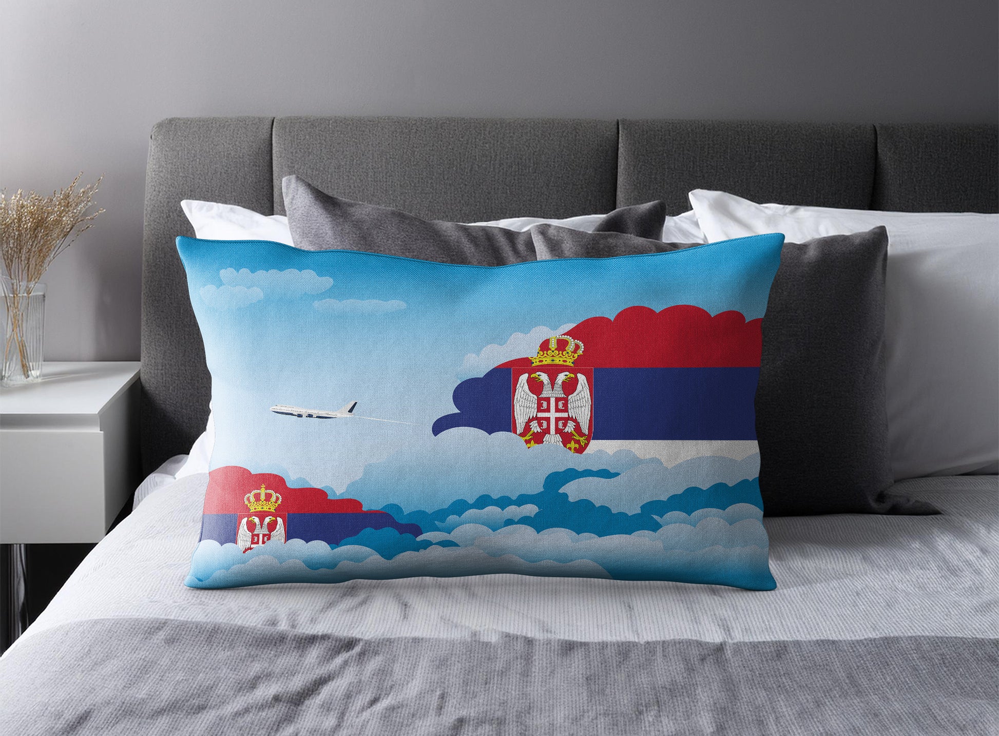 Serbia Day Clouds Pillow Case