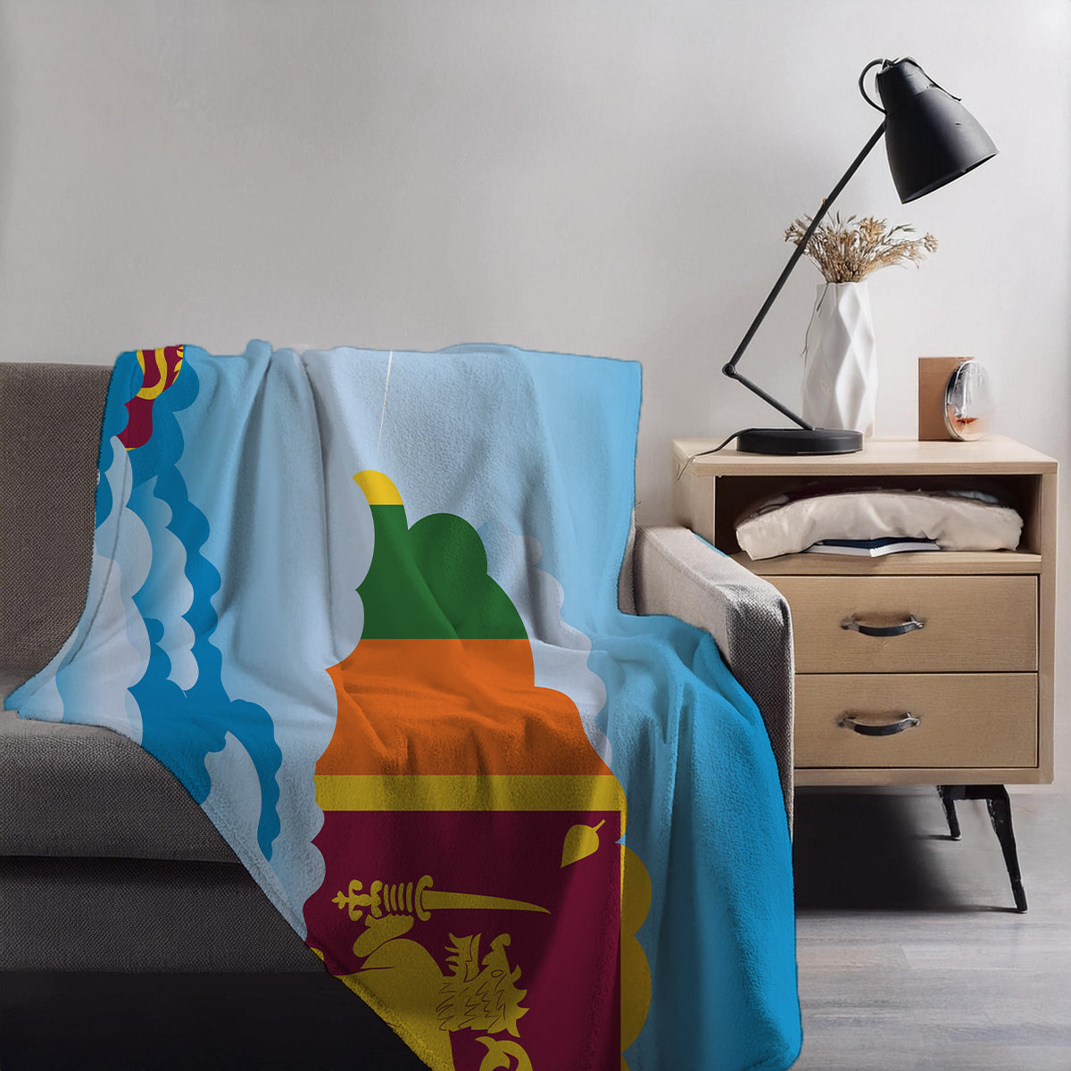 Sri Lanka Day Clouds Blanket Throw