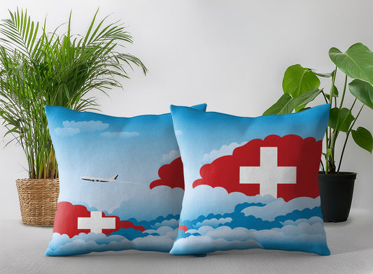 Switzerland Day Clouds Pillow Case