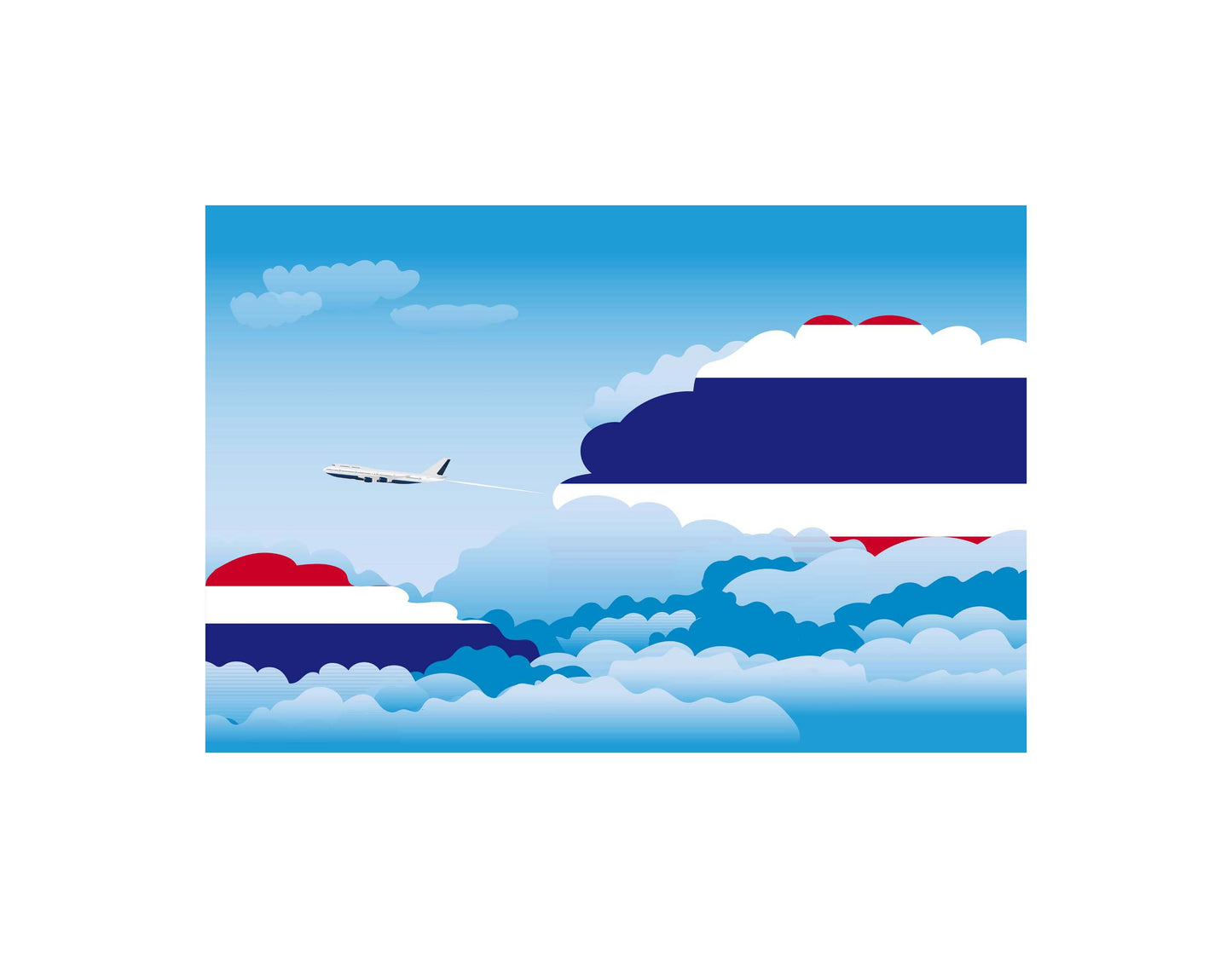 Thailand Day Clouds Blanket Throw