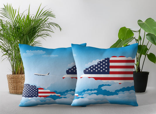 USA Day Clouds Pillow Case