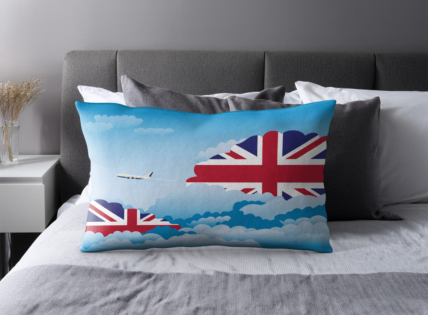 United KIngdom Day Clouds Pillow Case