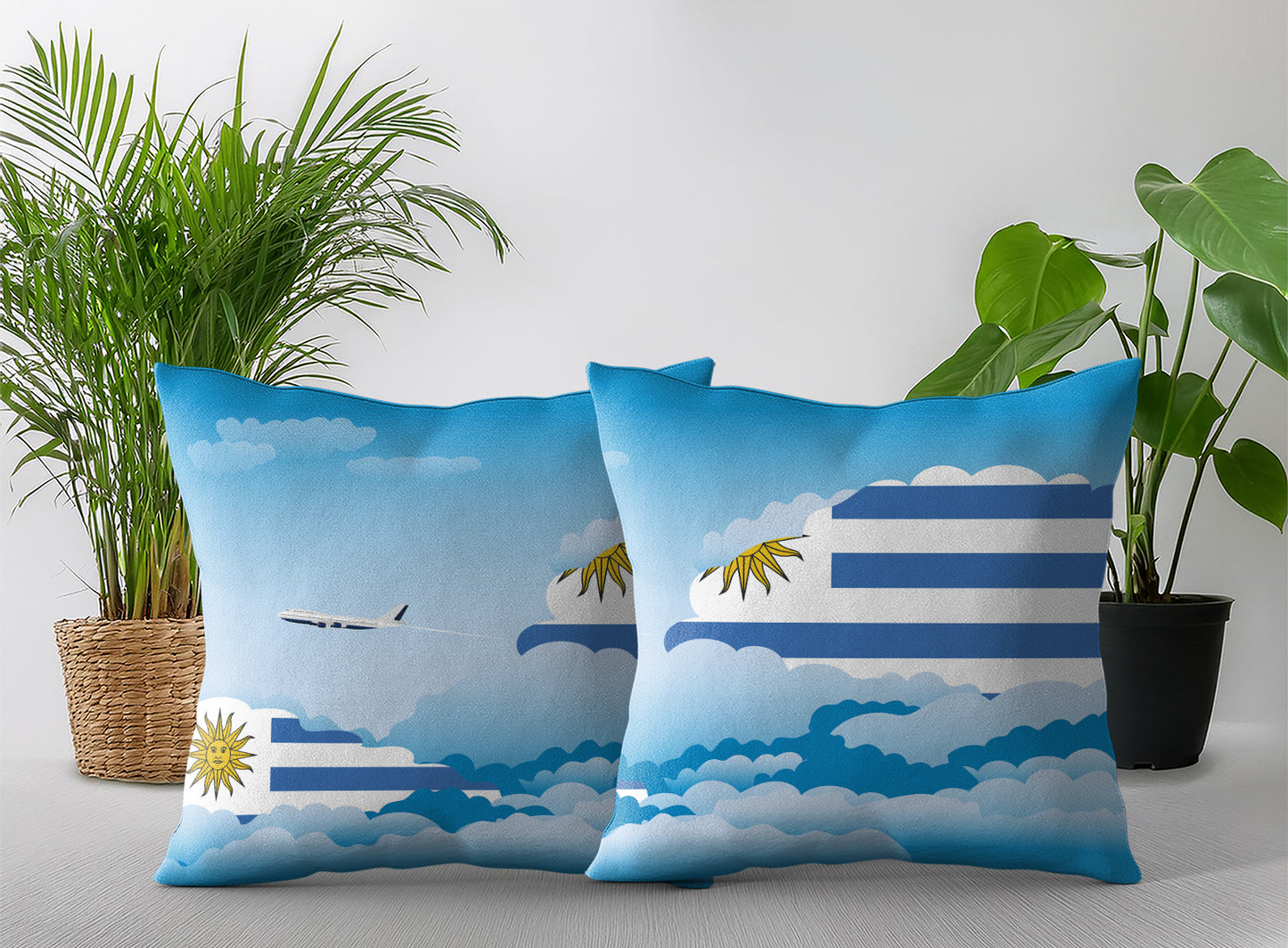 Uruguay Day Clouds Pillow Case