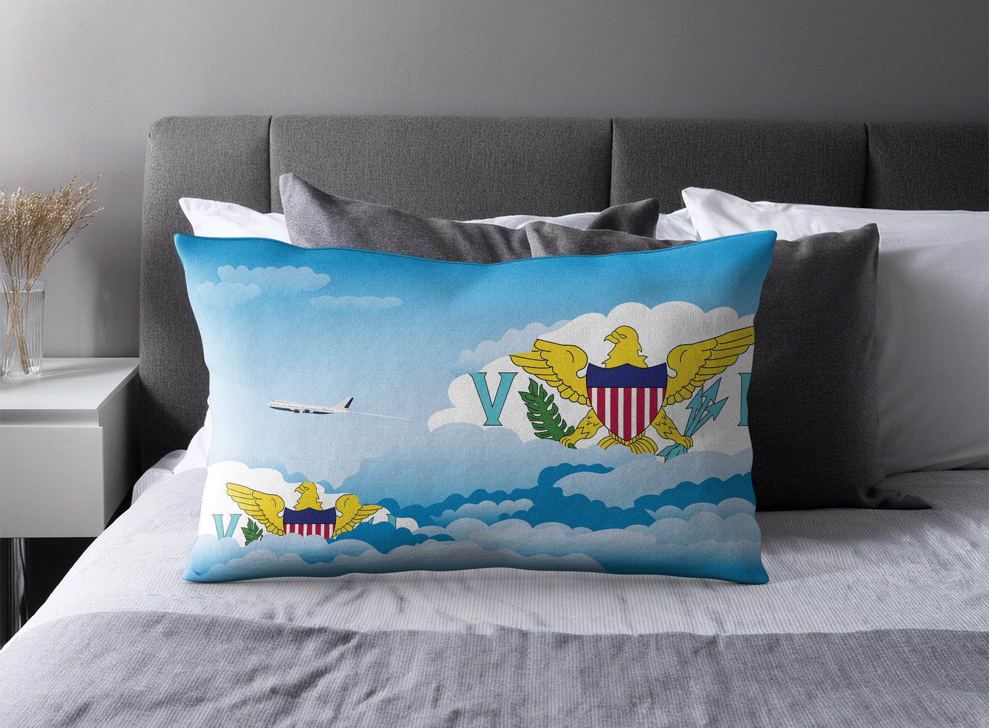 Virgin Islands US Day Clouds Pillow Case